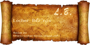 Locher Bónis névjegykártya